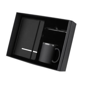 Kit escritório Caderno, Caneca e Caneta Metalica
